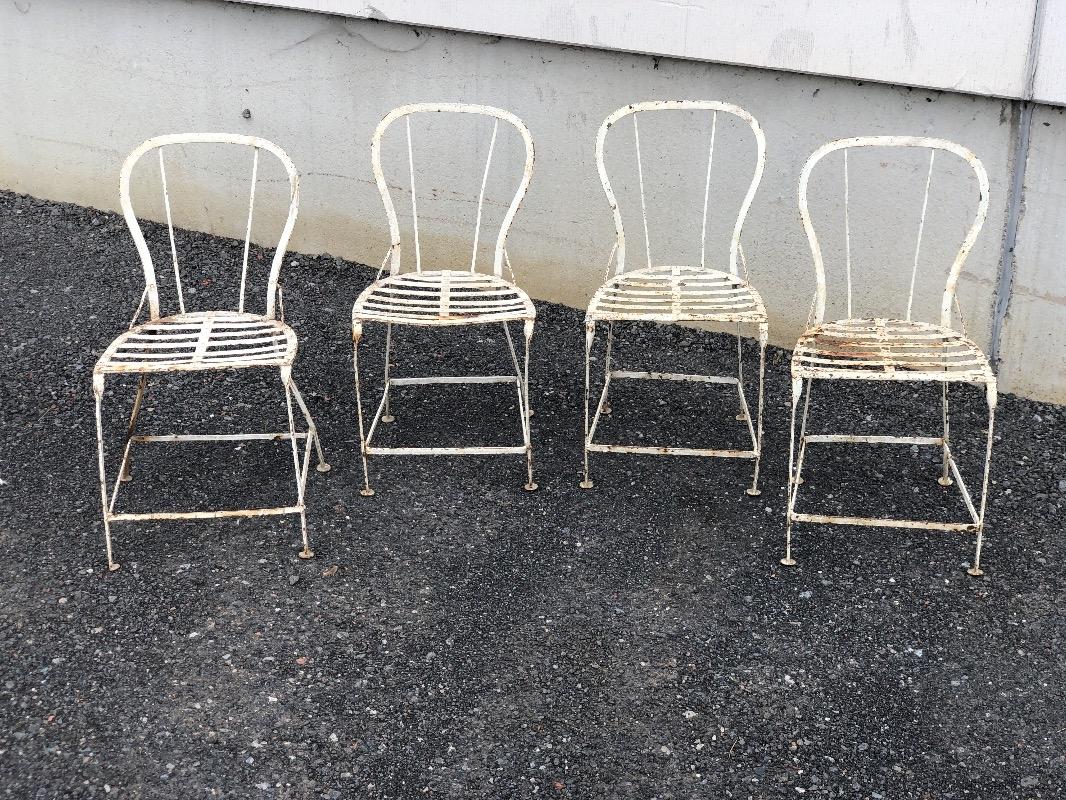 Four Antique Wrought Iron Garden Chairs Antiqueswarehouse