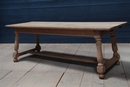 Ancienne table de ferme blanchie