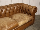 style Antique chesterfield sofa in brown leather 1940