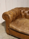 style Antique chesterfield sofa in brown leather 1940