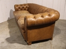 style Antique chesterfield sofa in brown leather 1940