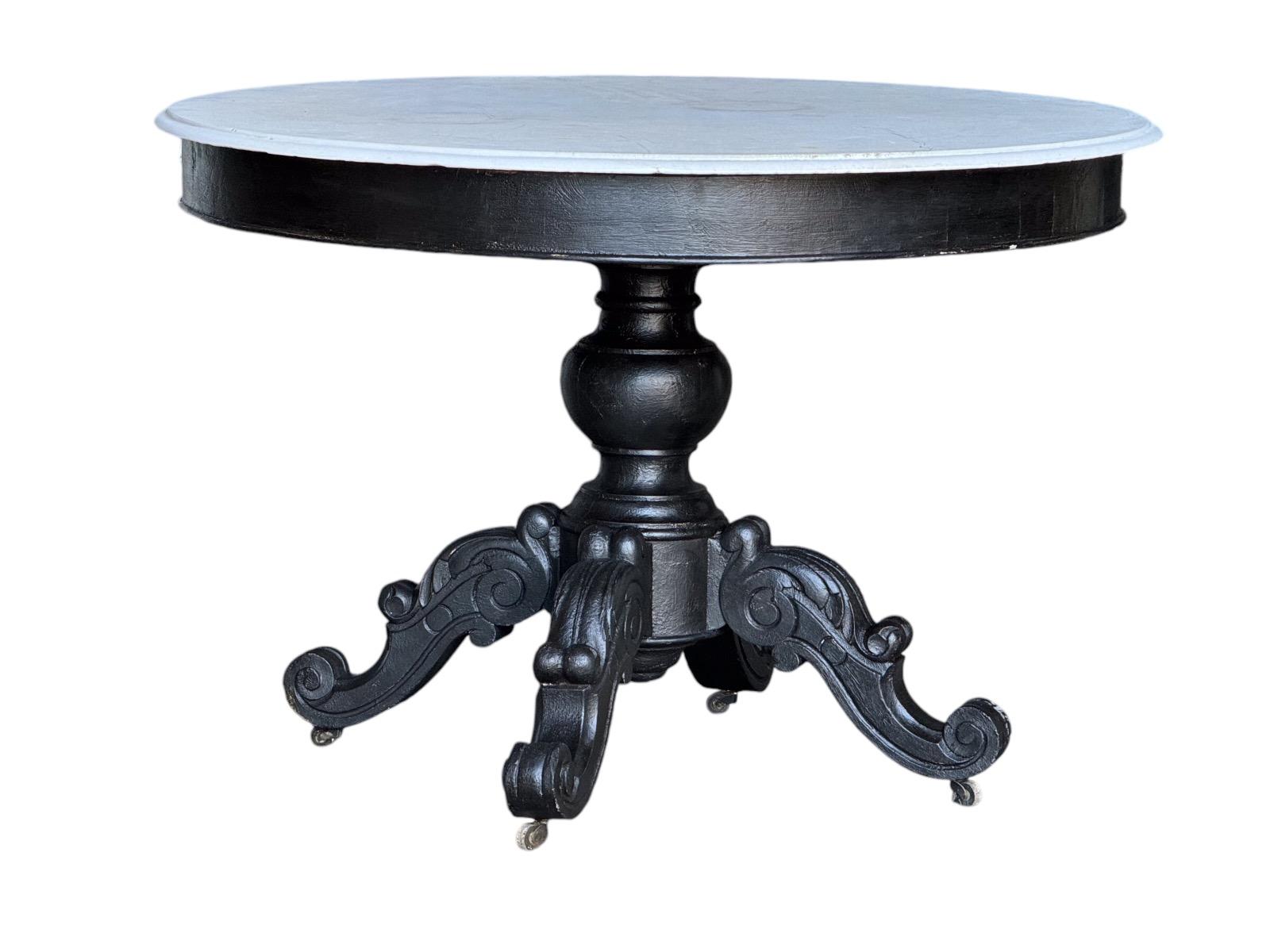 Antique marble top center table 