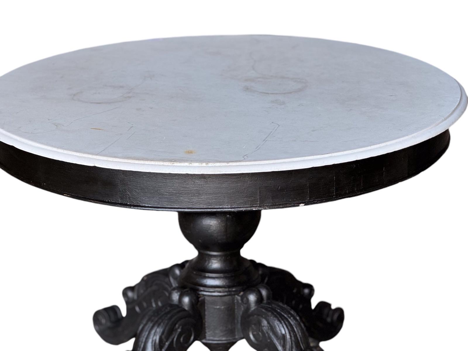 Antique marble top center table 