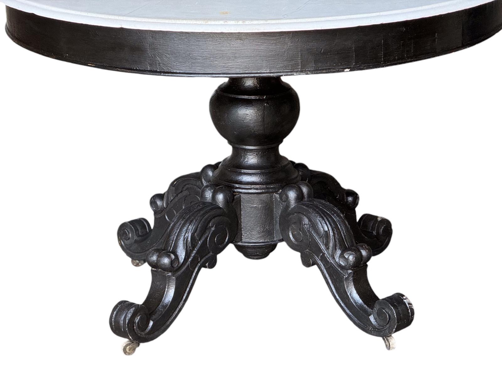 Antique marble top center table 