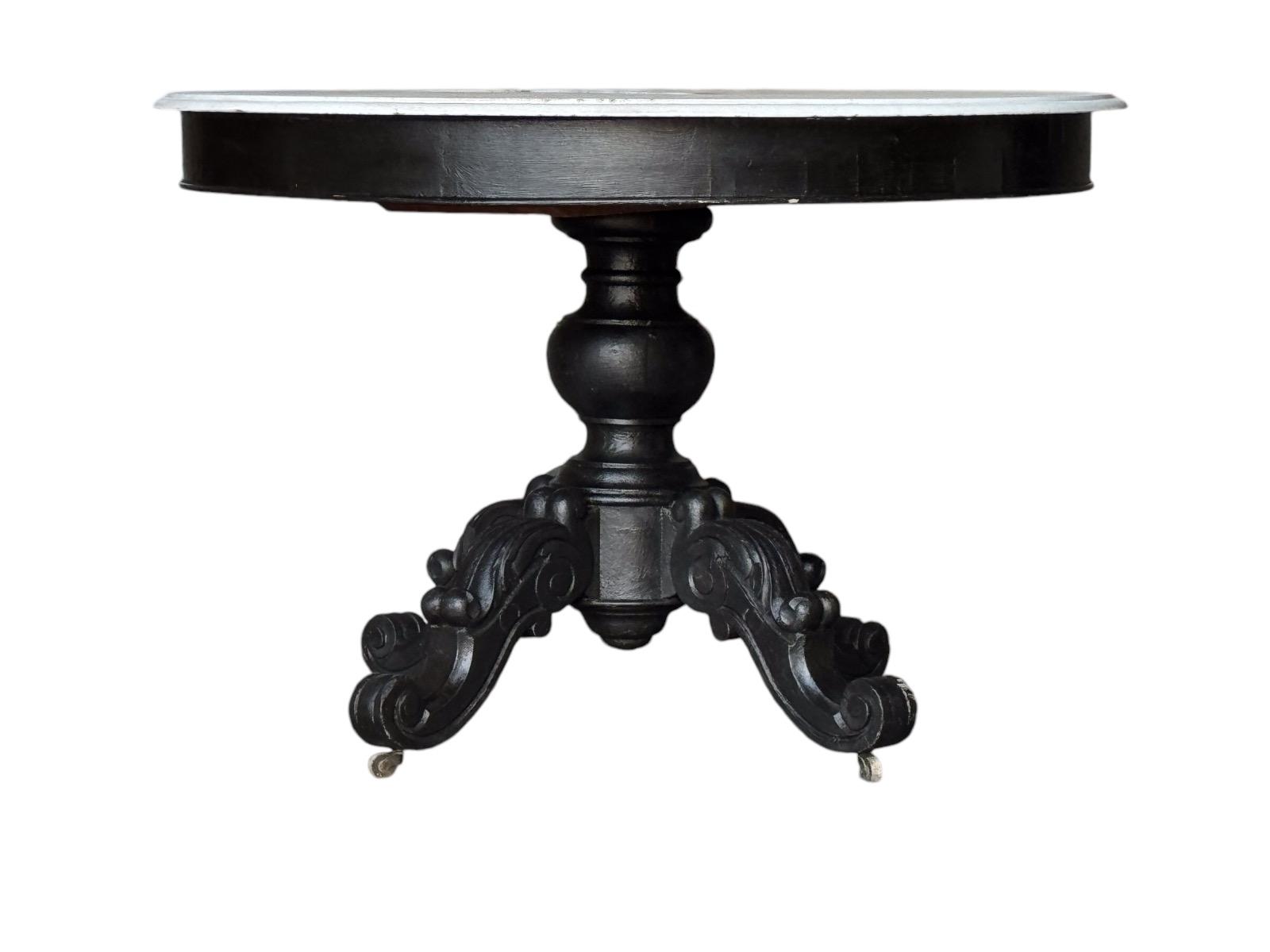 Antique marble top center table 