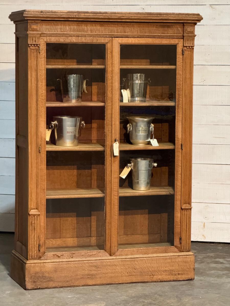 Antique oak display cabinet 