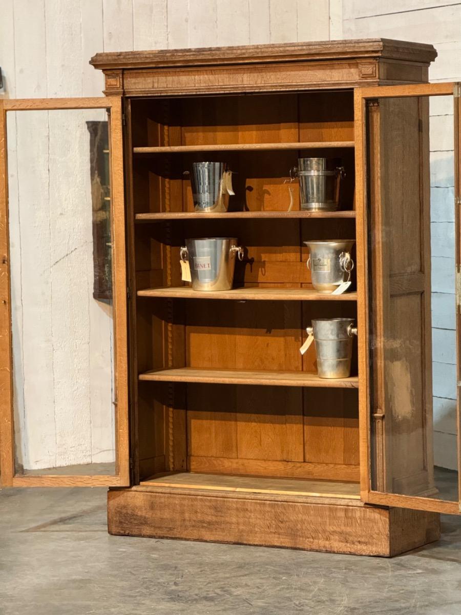 Antique oak display cabinet 