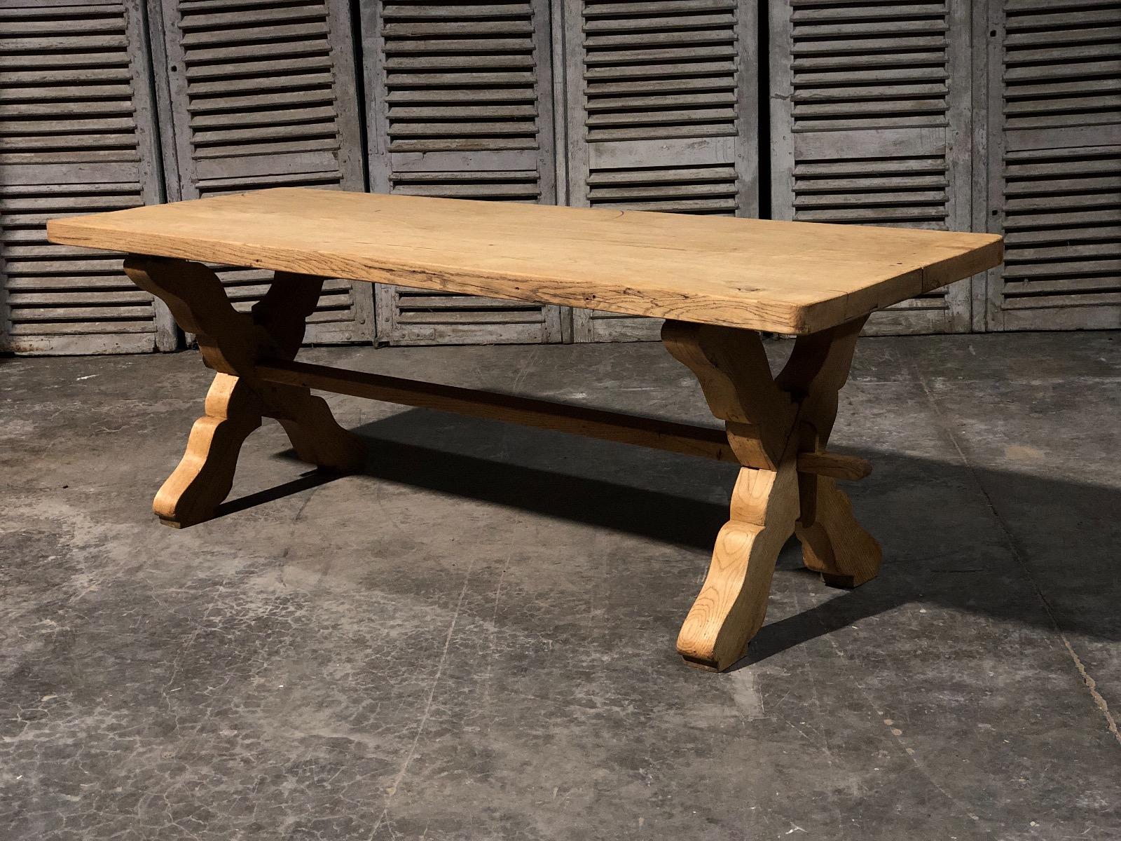 antique trestle dining table