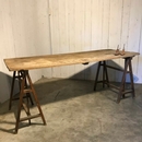 style Antique wood plank table