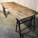 style Antique wood plank table