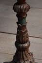 Baroque style Tall painted and gilted candelstick in wood, italy 1940