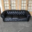 Canapé cuir noir chesterfield