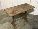 style Cast iron garden table with wood top