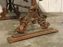 style Cast iron garden table with wood top