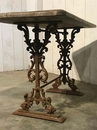 style Cast iron garden table with wood top