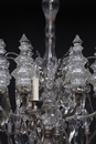 Chandelier in Crystal with Silver Frame, France 1900