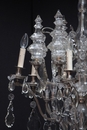 Chandelier in Crystal with Silver Frame, France 1900