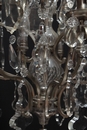 Chandelier in Crystal with Silver Frame, France 1900