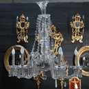 Chandelier in Glas and Crystal, France 1900