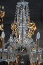 Chandelier in Glas and Crystal, France 1900