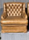 Fauteuils style Chesterfield en cuir, Belgique 1980