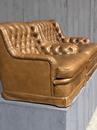 Fauteuils style Chesterfield en cuir, Belgique 1980