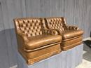 Fauteuils style Chesterfield en cuir, Belgique 1980