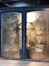 Classic  Pair of huge antique etched windows