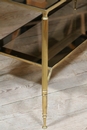 Design style Two tiers glas coffee table in Brass and Glas, France 1950