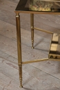 Design style Two tiers glas coffee table in Brass and Glas, France 1950