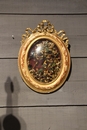 style French Louis-philippe gilded bombe frame with Louis XVI RV Rony 1840