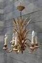 style Gilt metal wheat sheaf chandelier, France 1940