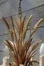 style Gilt metal wheat sheaf chandelier, France 1940