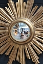 gilt wood sun convex mirror