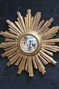 gilt wood sun convex mirror