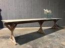 Industrial style Large antique table in Pine, France 1930