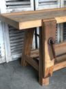 Ancien établi  style Industriel  en Bois, 20 eme