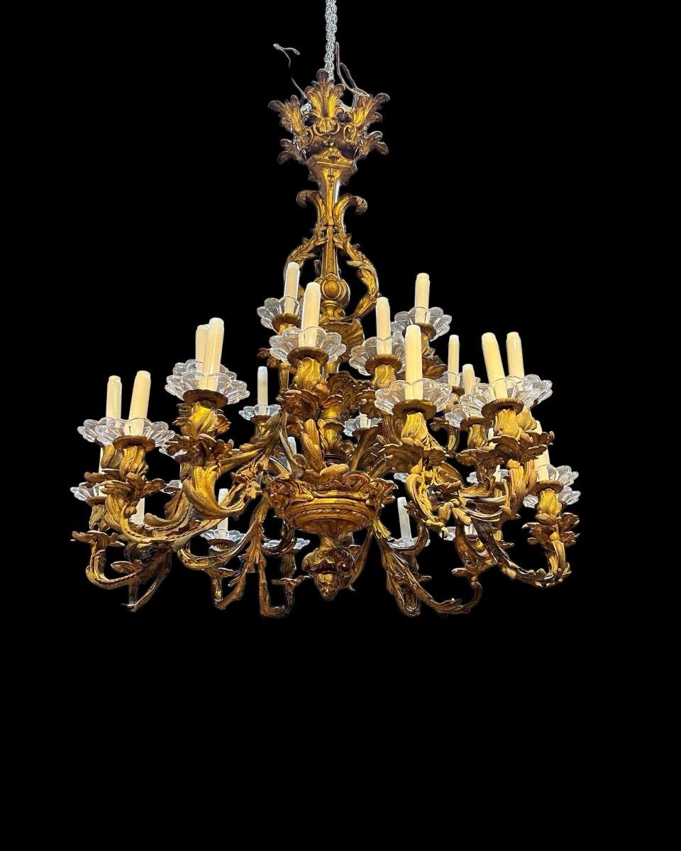 Large bronze chandelier 