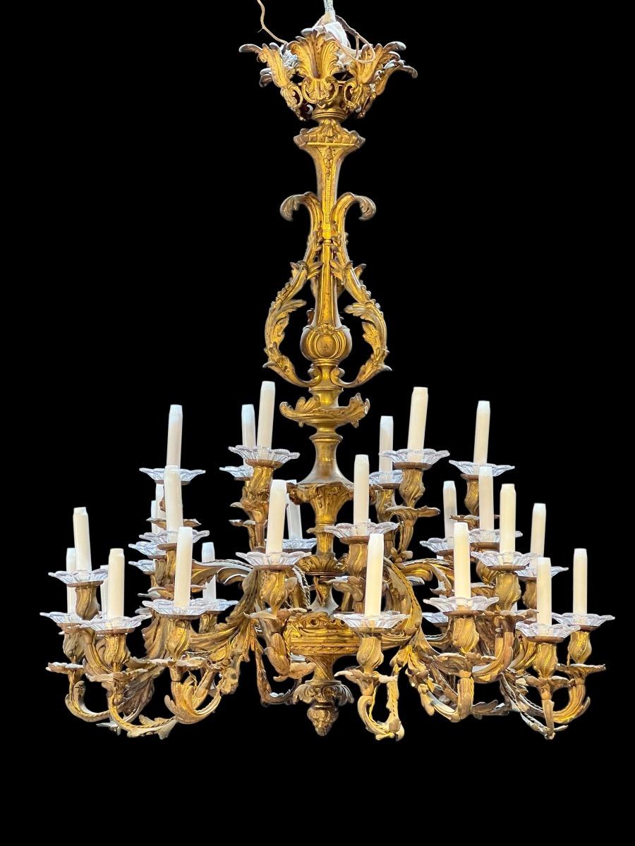 Large bronze chandelier 