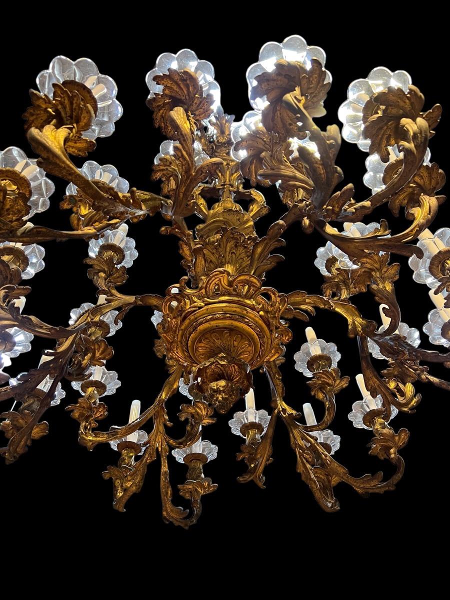 Large bronze chandelier 