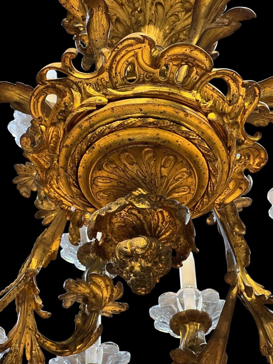 Large bronze chandelier 