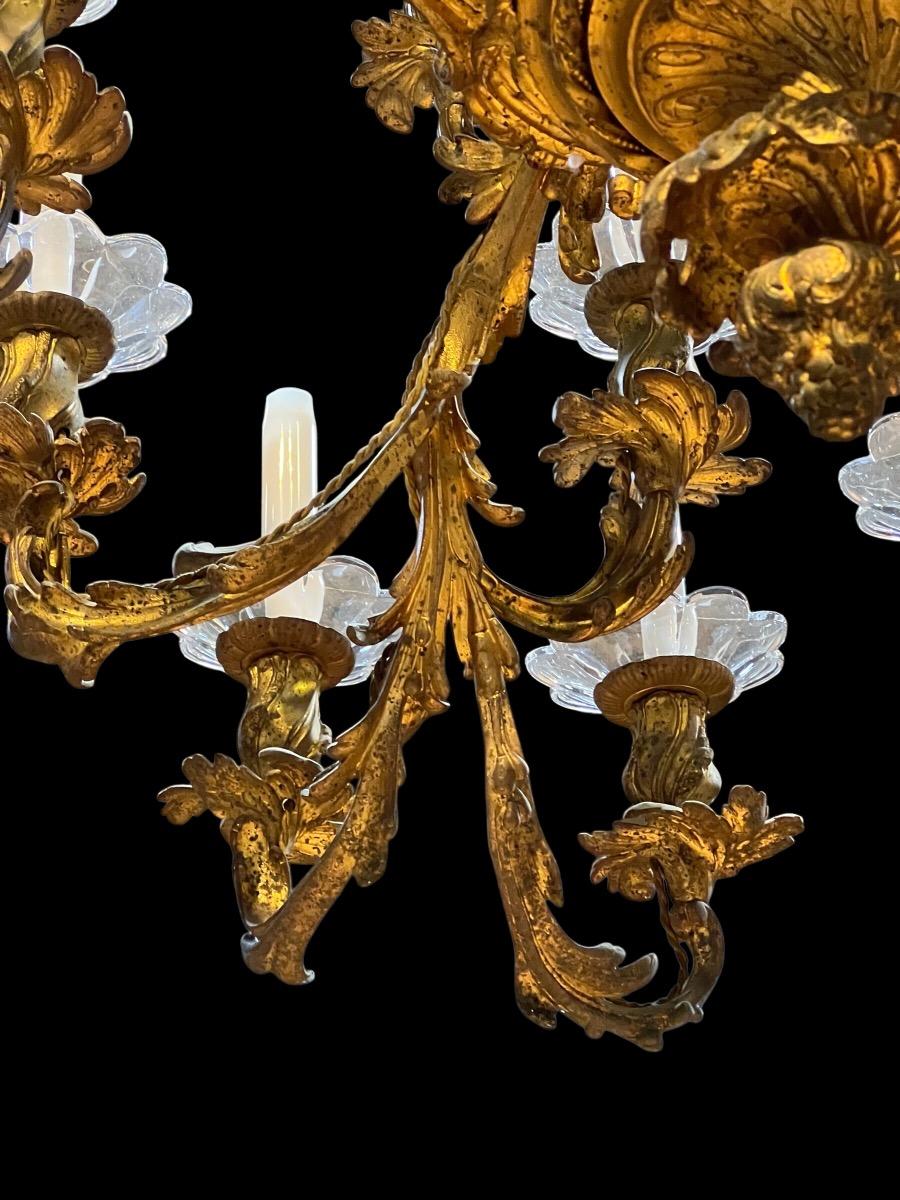 Large bronze chandelier 