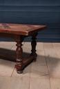 style Large monastery table in oak with walnut parket top, France 20 th century