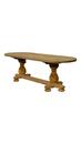 Large oval oak trestle table 