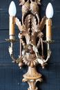 Large Pair Wood & Metal Italian Sconces