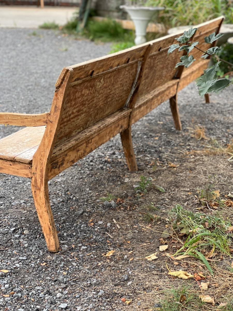 Long painted bench 