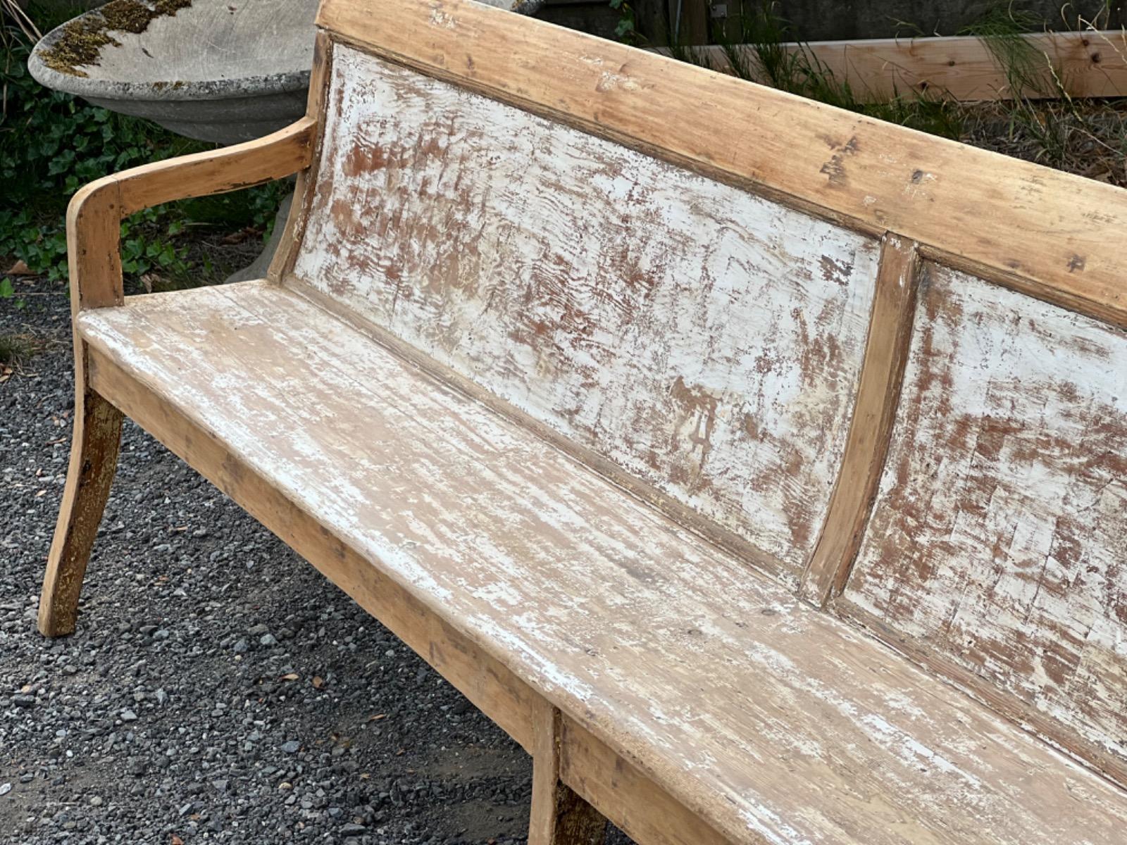 Long painted bench 