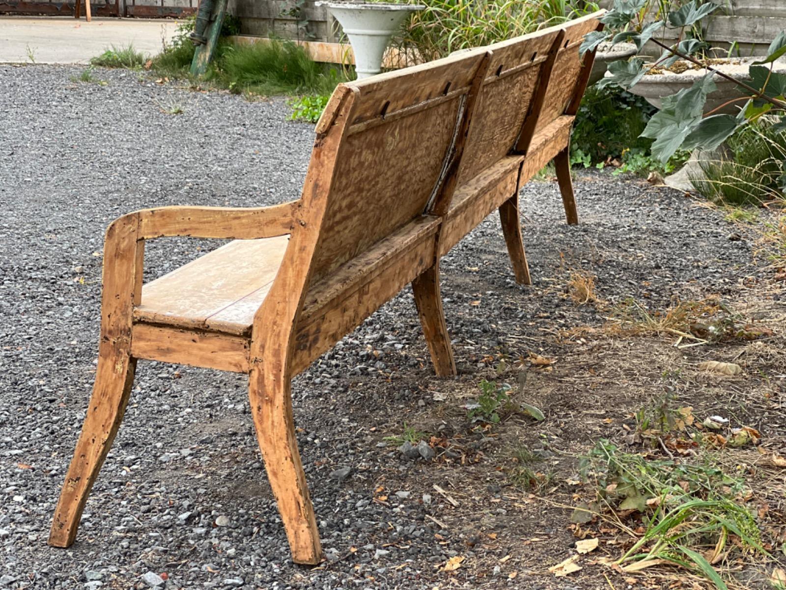 Long painted bench 