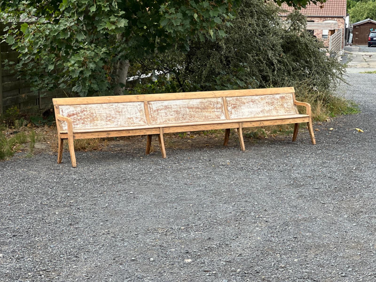 Long painted bench 