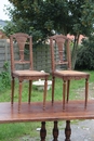 Chaises d'appoint style Louis 16 en bois et cannage, france 1900